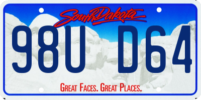 SD license plate 98UD64