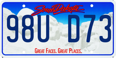 SD license plate 98UD73