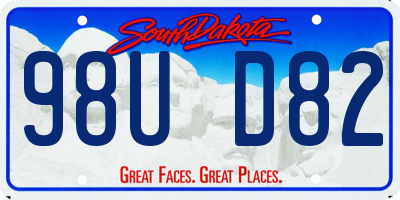 SD license plate 98UD82