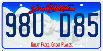 SD license plate 98UD85
