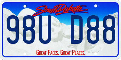 SD license plate 98UD88