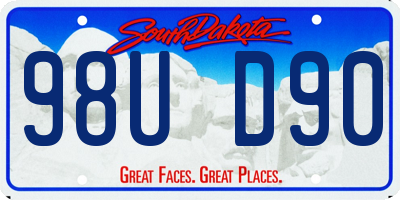 SD license plate 98UD90