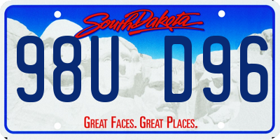 SD license plate 98UD96