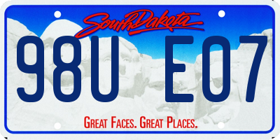 SD license plate 98UE07