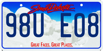 SD license plate 98UE08