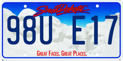 SD license plate 98UE17