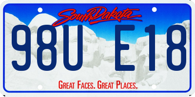 SD license plate 98UE18