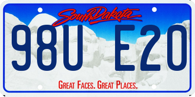 SD license plate 98UE20