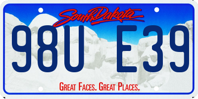 SD license plate 98UE39