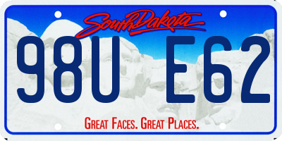 SD license plate 98UE62