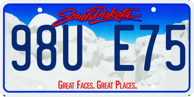 SD license plate 98UE75