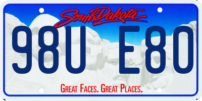 SD license plate 98UE80