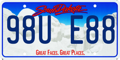 SD license plate 98UE88