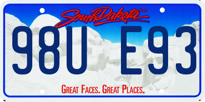 SD license plate 98UE93