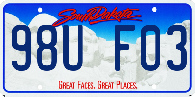 SD license plate 98UF03