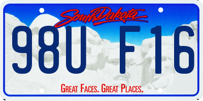 SD license plate 98UF16