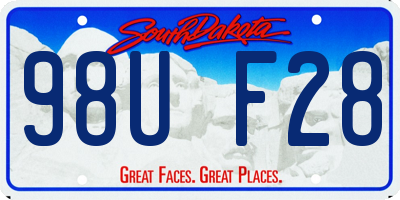 SD license plate 98UF28