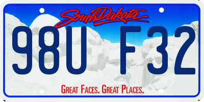 SD license plate 98UF32