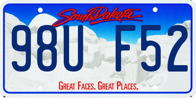 SD license plate 98UF52