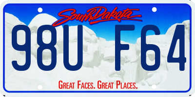 SD license plate 98UF64