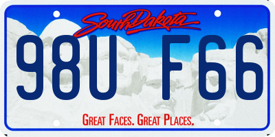 SD license plate 98UF66