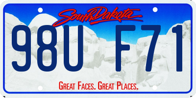 SD license plate 98UF71