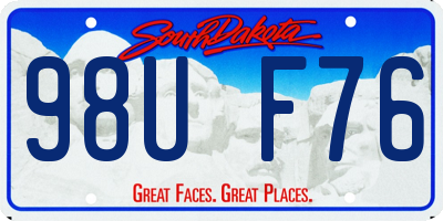SD license plate 98UF76