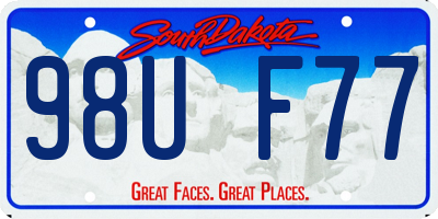 SD license plate 98UF77