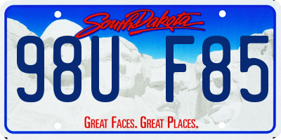 SD license plate 98UF85