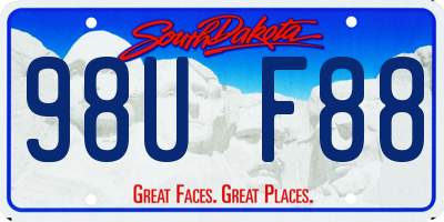 SD license plate 98UF88