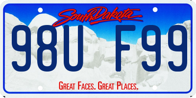 SD license plate 98UF99