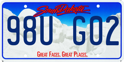 SD license plate 98UG02