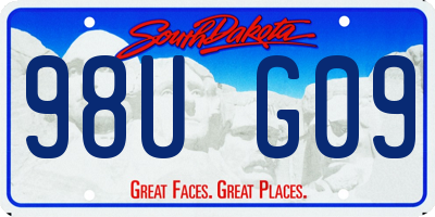 SD license plate 98UG09