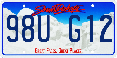 SD license plate 98UG12