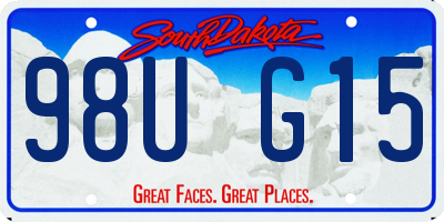 SD license plate 98UG15