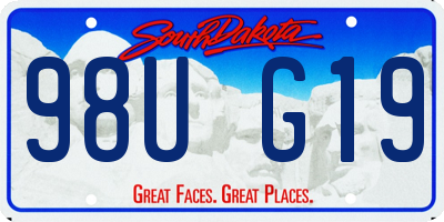 SD license plate 98UG19