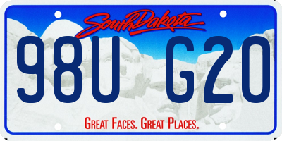 SD license plate 98UG20