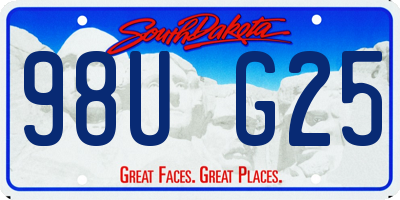 SD license plate 98UG25