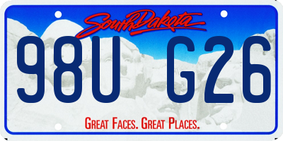 SD license plate 98UG26