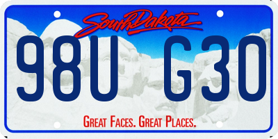 SD license plate 98UG30