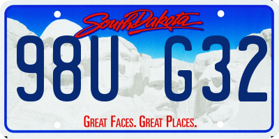 SD license plate 98UG32