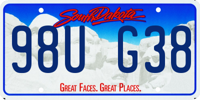 SD license plate 98UG38