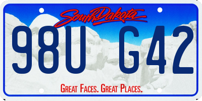 SD license plate 98UG42