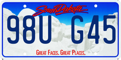 SD license plate 98UG45