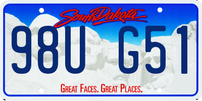 SD license plate 98UG51