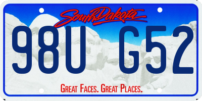 SD license plate 98UG52