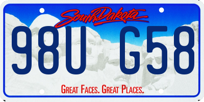 SD license plate 98UG58