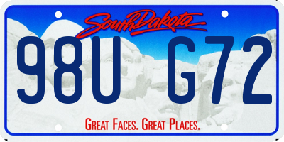 SD license plate 98UG72