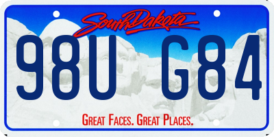 SD license plate 98UG84