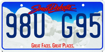 SD license plate 98UG95